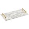 mDesign Marble Serving Tray Board with Handles for Entertaining